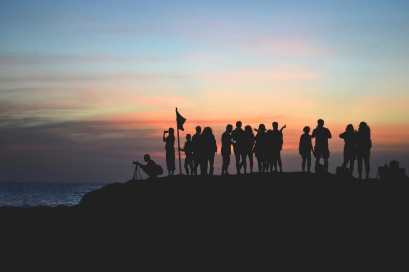 People observing in nature