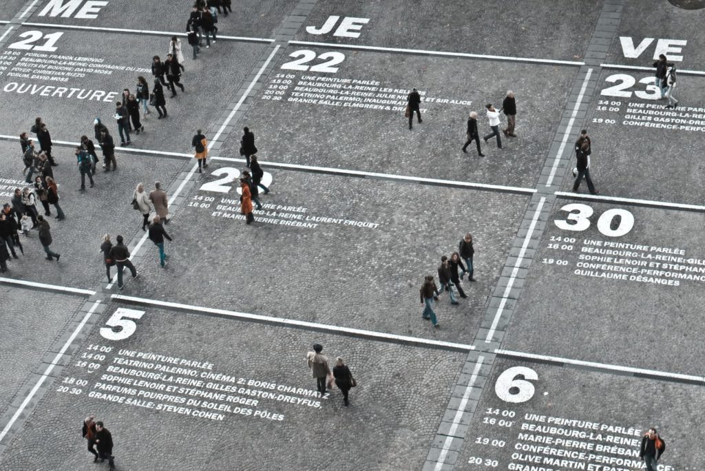 People walking numbers