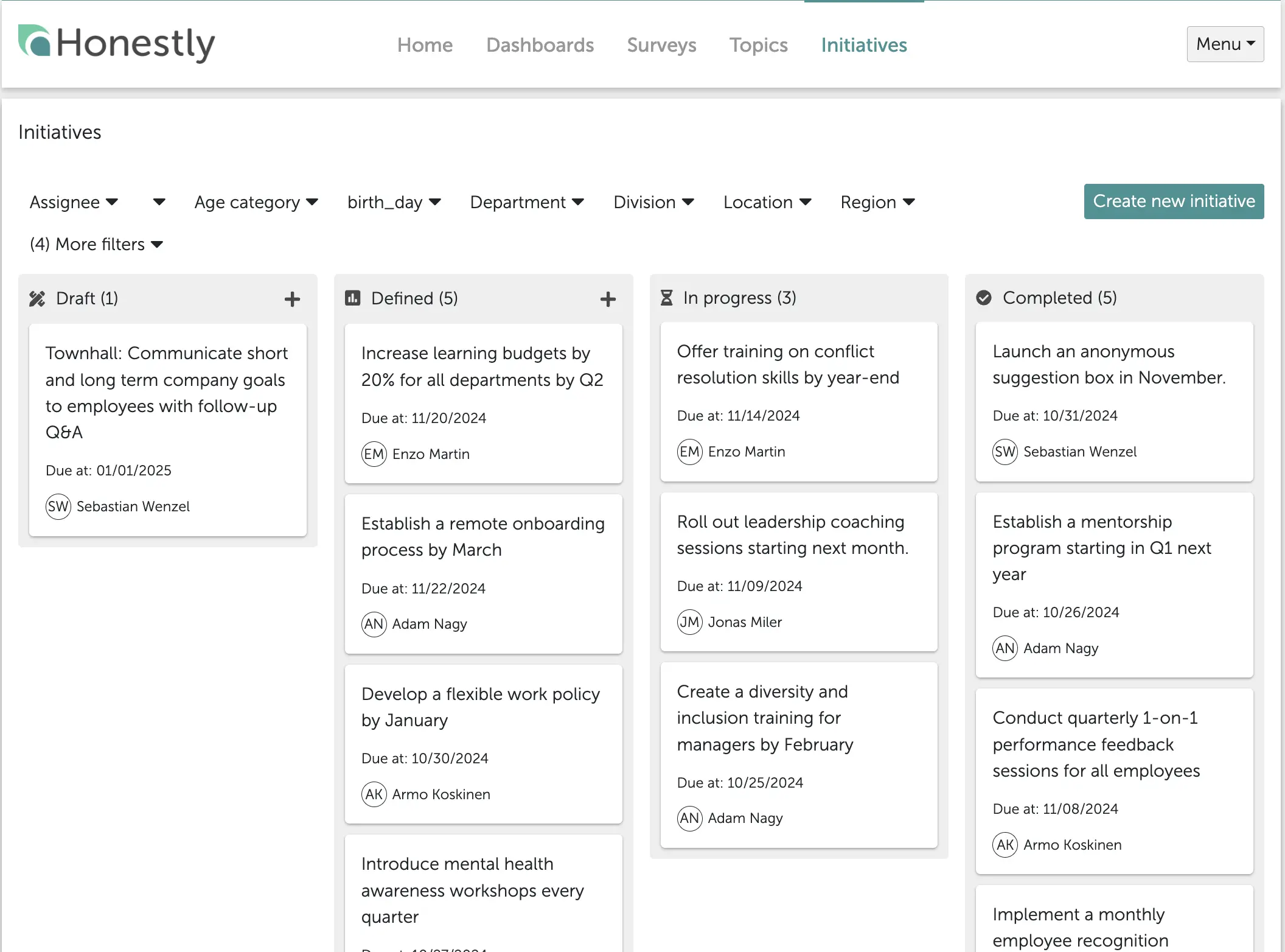 Employee Initiative Examples Form 5 Tips on How to Act on Employee Survey Results | Honestly