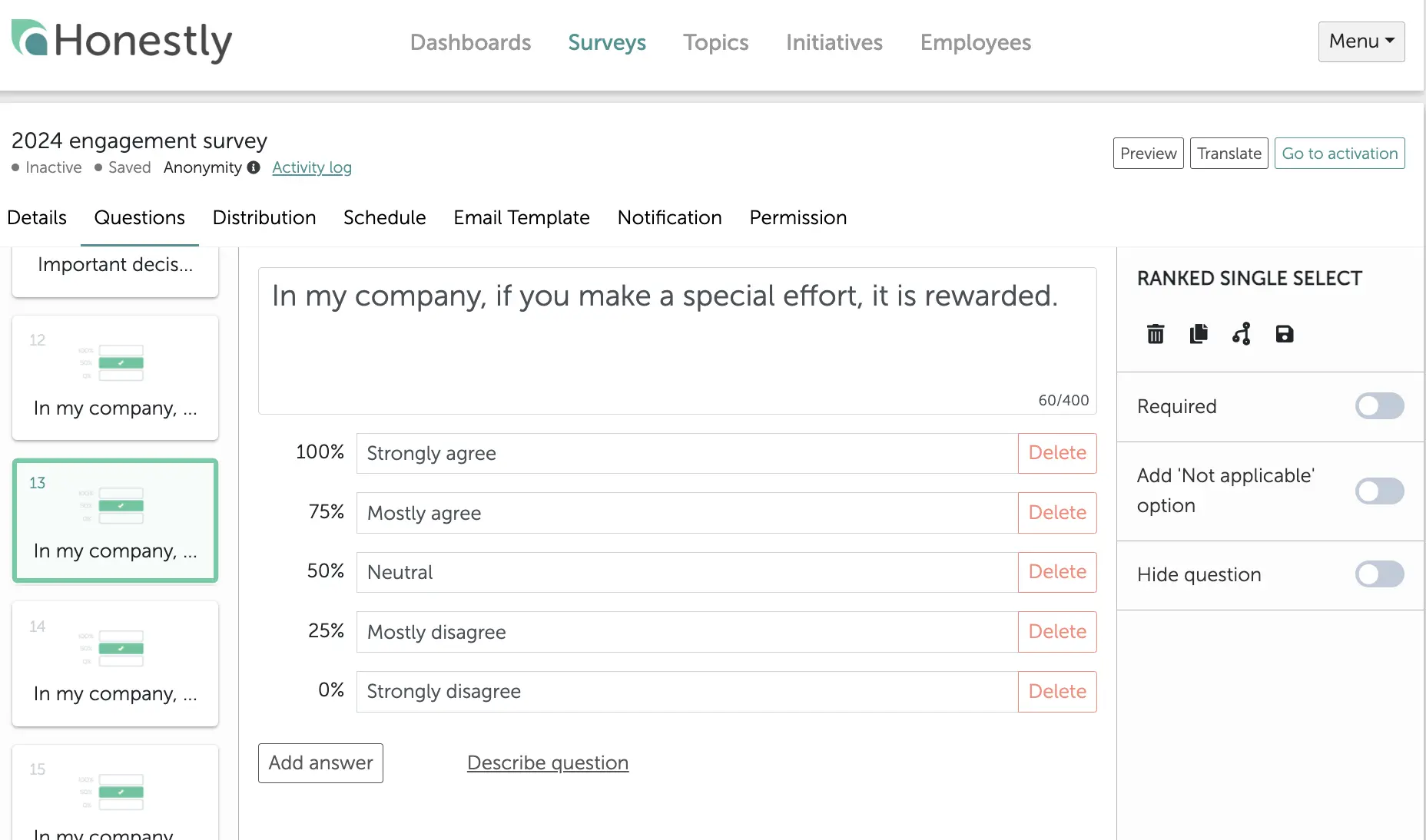 employee engagement survey sample question