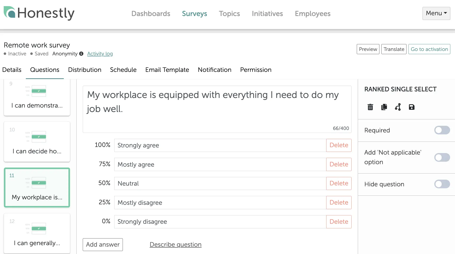 Employee pulse survey example question employee pulse survey example question