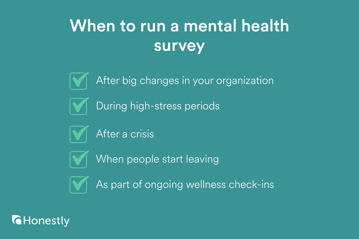 When to run employee mental health survey When to run employee mental health survey